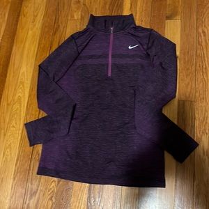 Nike dri fit 1/4 zip long sleeve shirt. Plum color - so large